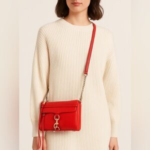 Rebecca Minkoff Mini MAC Crossbody in Carnation Red Leather